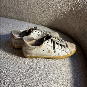 Golden Goose White and Beige Sneakers